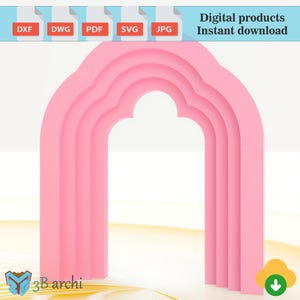 Cenário de arco 3D, arco ondulado para casamentos, planos de conjunto de cenário de arco, arco de cenário CNC, modelo Dxf, planos DIY, produto digital, arquivos CNC