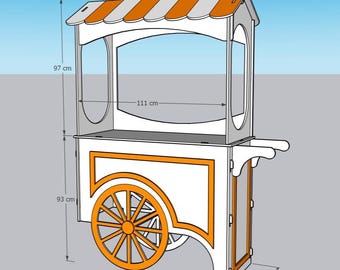 CNC Candy Cart Plans: DXF Router Files for Party Decor
