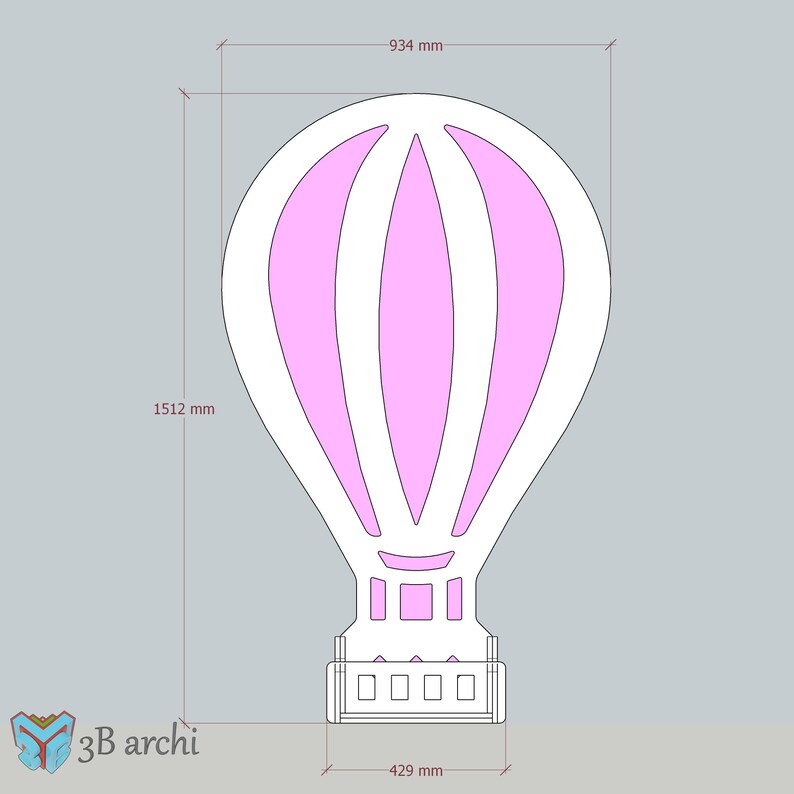 3D Heißluftballon, CNC Ballon Stand, Heißluftballon Hintergrund, DXF-SVG Dateien, Für Veranstaltungen, Benutzerdefinierte Möbel, Cnc Vorlage Bild 10