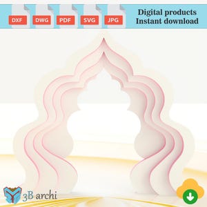 Tło łukowe 3D, łuk falisty na imprezy, plany tła CNC, szablon Dxf, plany DIY, produkt cyfrowy, pliki CNC