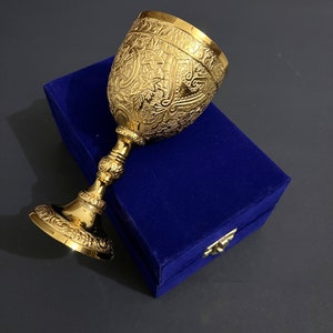 Personalization Brass Chalice Goblet For Communion Gold Chalice Cup Arthur King Medieval Theme Goblet