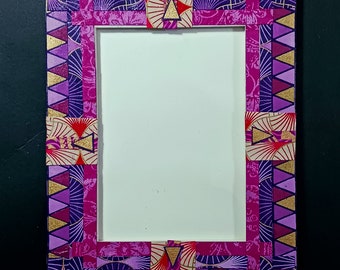 Decoupaged 5x7 purple frame