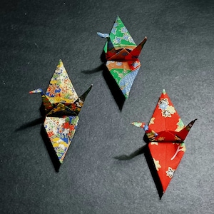 3 origami crane magnets
