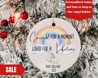 Carried for A Moment Personalized Miscarriage Keepsake Christmas Ornament, Memorial Gift for Infant & Pregnancy Loss,