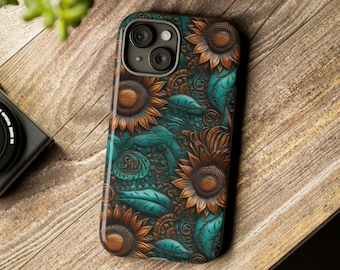 Western Aesthetic Sunflower iPhone Case, Cute Sunflower Phone Case, Aesthetic Phone Case for iPhone, Samsung, Google Pixel, Sunflower Gifts