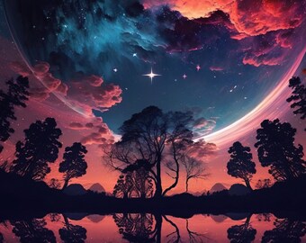 Large Wall Tapestry Aesthetic, Trippy Room Decor, Moon Tapestry, Room Decor Aesthetic, Trippy Tree Tapestry, Printed Fabric Wall Tapestry