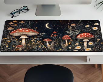 Dark Cottagecore Desk Mat, Fairycore Mushroom Cubicle & Desk Decor, Witchy Desk Accessories-Cottagecore, Goblincore, and Fairycore Aesthetic
