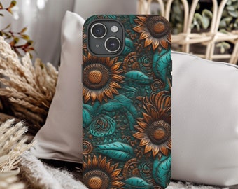 Western Aesthetic Sunflower iPhone Case, Cute Sunflower Phone Case, Aesthetic Phone Case for iPhone, Samsung, Google Pixel, Sunflower Gifts