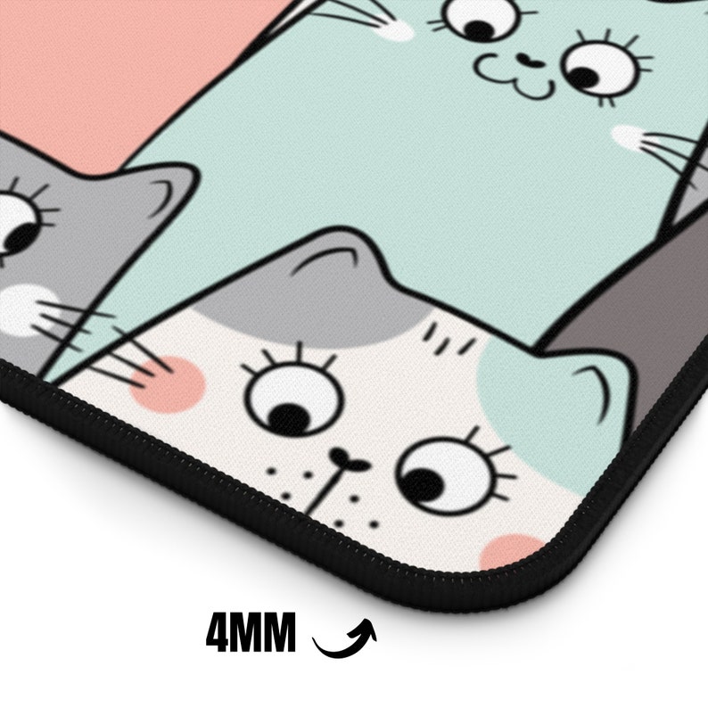 Cute Cat Desk Mat Cubicle Decor Cat Mouse Pad Desk Decor Etsy