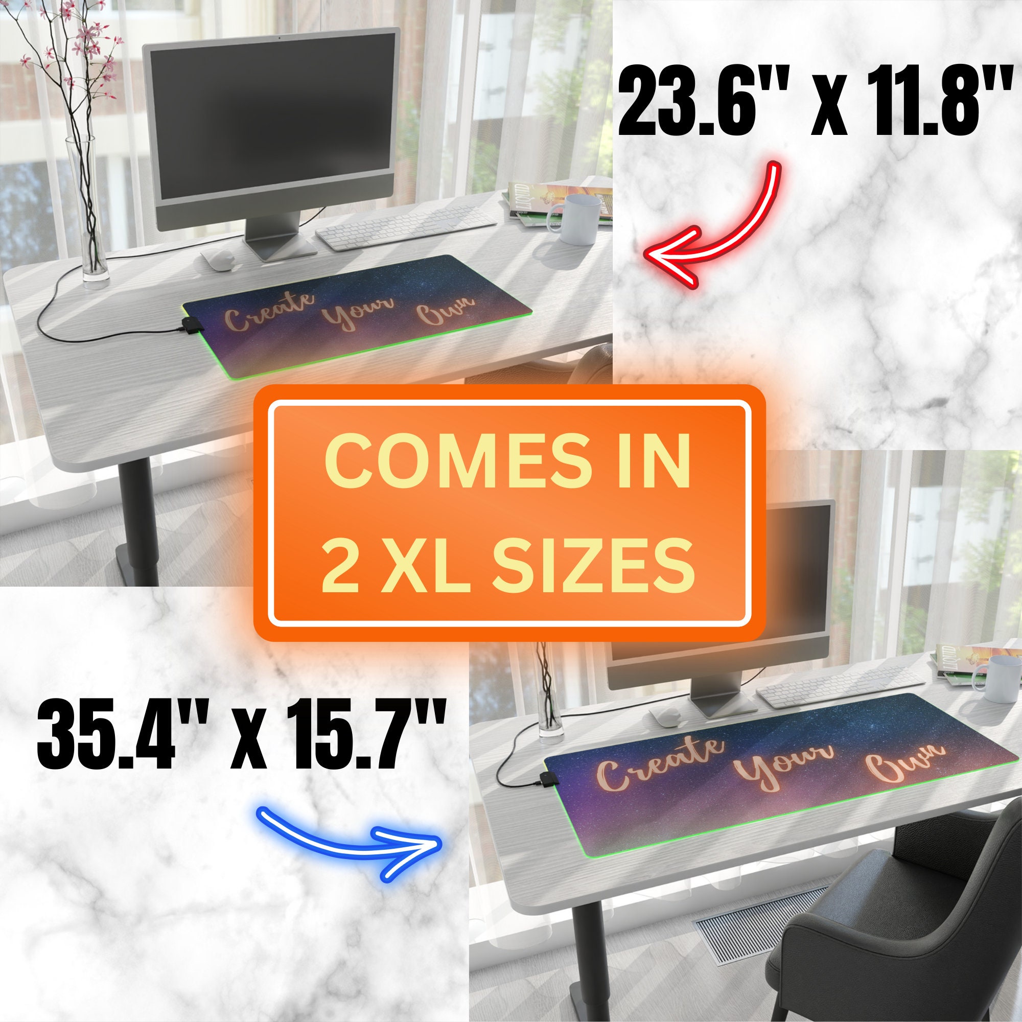 Custom RGB Desk Mat, Personalized LED Custom Desk Mat Gaming, Design ...