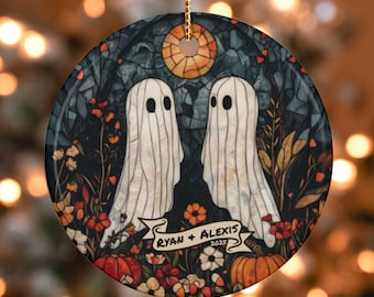 Custom Halloween Ornament for Couple Personalized Halloween Gift for Couple Halloween Ghost Couple Ornament Wedding Gift for Couple Unique