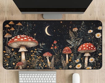 Dark Cottagecore Desk Mat, Fairycore Mushroom Cubicle & Desk Decor, Witchy Desk Accessories-Cottagecore, Goblincore, and Fairycore Aesthetic