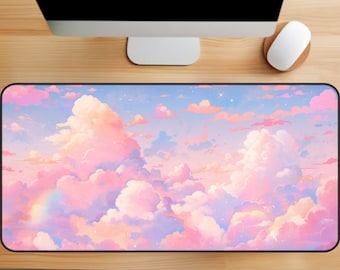 XL Kawaii Cloud Mouse Pad, Anime Mouse Pad, Kawaii Desk Accessories, Cute Mouse Pad, Desk Mat Kawaii, Desk Decor Aesthetic, Gaming Mouse Pad