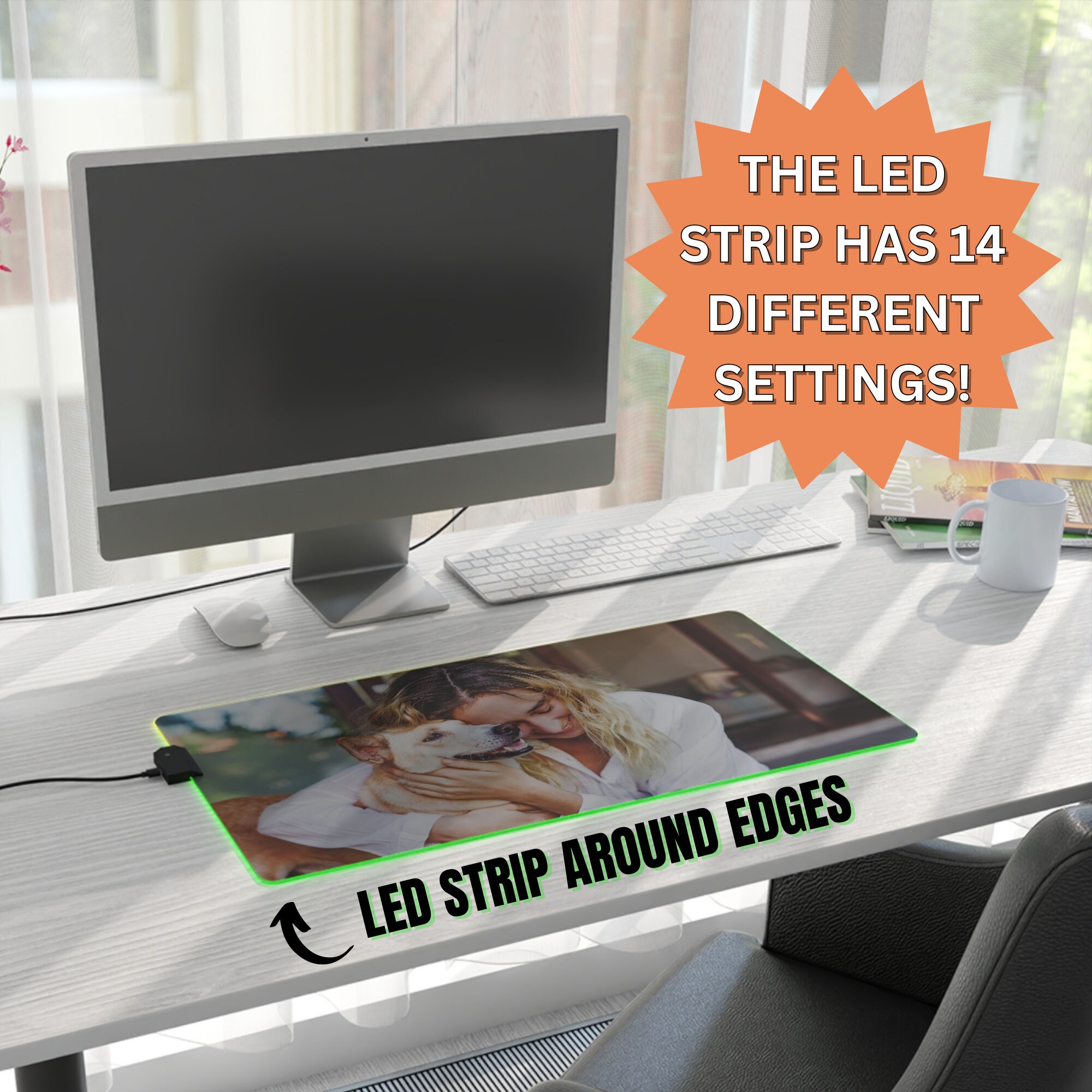 Custom RGB Desk Mat, Personalized LED Custom Desk Mat Gaming, Design ...