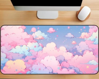 Cute Kawaii Mousepad Clouds, Anime Mouse Pad, Cute Mouse Pad, Japanese Anime Desk Mat, Desk Decor Aesthetic, Gaming Mouse Pad, XL Mousepad