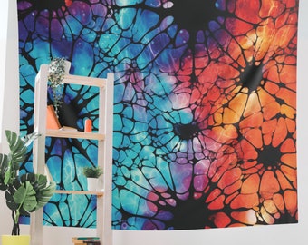 Tie Dye Wall Tapestry, Psychedelic Aesthetic Room Decor, Indie Room Decor Aesthetic, Dopamine Decor for Trippy Bedroom