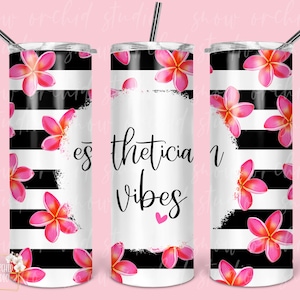 Esthetician vibes 20oz tumbler PNG, Seamless tumbler file, Skinny tumbler PNG design, Esthetician design wrap, Digital download