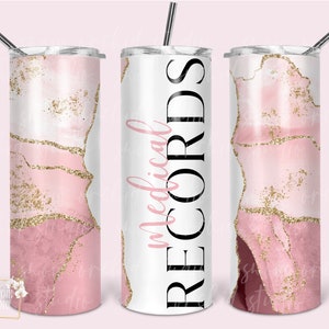 Agate Medical Records Tumbler PNG: Seamless 20oz Design (Digital Download)