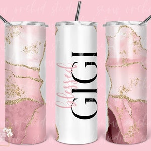 Blessed Gigi Agate 20oz Tumbler PNG: Seamless Design (Digital Download)