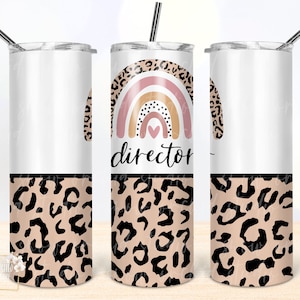 Director Leopard Rainbow 20oz Tumbler PNG - Seamless Design (Digital Download)