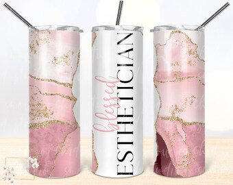 Blessed Esthetician Agate 20oz Tumbler PNG (Digital Download)