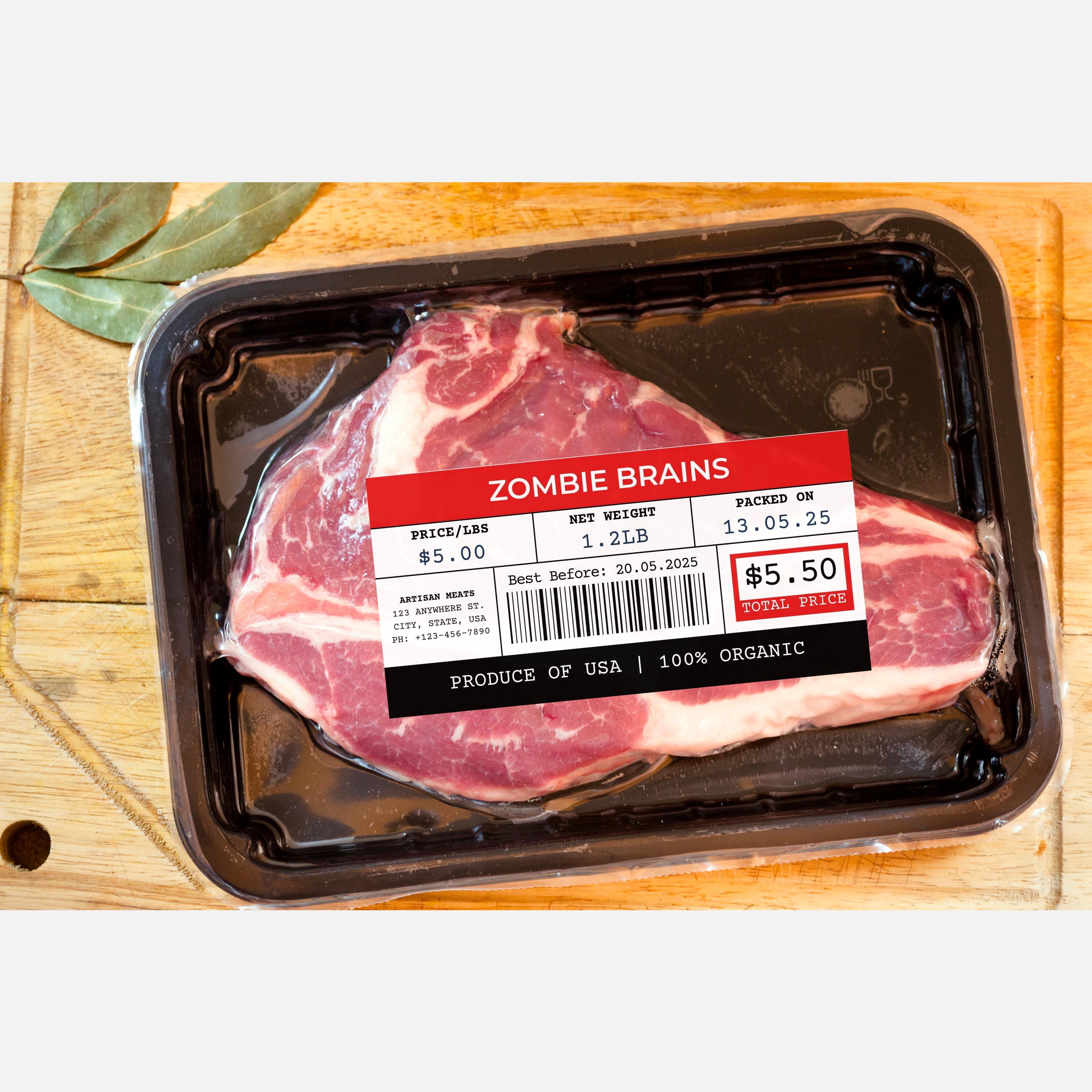 Editable Halloween Meat Labels – Funny Fake Meat Stickers for Halloween ...