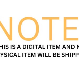May include: A digital download notice with the text "NOTE: THIS IS A DIGITAL ITEM AND NO PHYSICAL ITEM WILL BE SHIPPED."