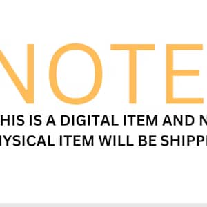 May include: A digital download notice with the text "NOTE: THIS IS A DIGITAL ITEM AND NO PHYSICAL ITEM WILL BE SHIPPED."