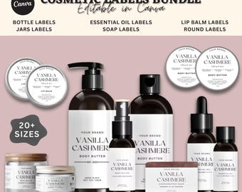 Stylish Cosmetic Product Label | Bottle Label Design | Essential Oil Label | Label Canva Bottle | Canva Product Label | Jar Skincare Label