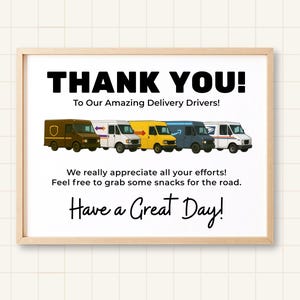 Delivery Driver Thank You Sign – 8x10 Snack Sign Printable – Take a Treat Delivery Driver Appreciation Digital Download