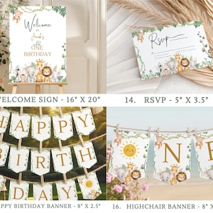 wild one bundle,safari 1st invite,jungle 1st decor,wild one invite,1st bday template,birthday bundle,diy birthday set,wild one decor,safari party kit,jungle invite,baby 1st birthday,editable invite,first birthday set