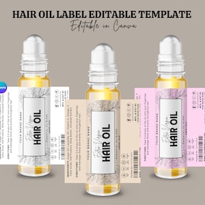 Editable Essential Oil Labels | Roller Bottle & Oil Bottle Templates | Custom Printable Product Labels | Canva Roll-On Bottle Design