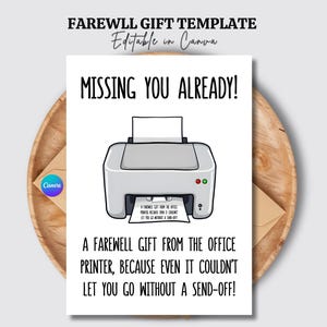 Biglietto d'addio stampabile / Divertente regalo di addio per collega o capo / Download digitale e biglietto 5x7 con busta