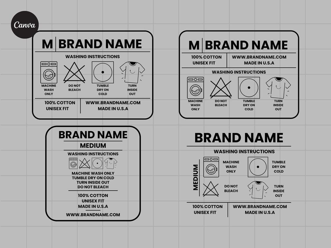 Editable Clothing Tag Bundle, T-shirt Neck Label Tag, DIY Garment Care ...
