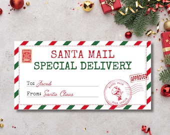 From Santa Gift Tags, Printable Christmas Tags, Editable Santa Mail Labels, North Pole Special Delivery Tags, Holiday Gift Tags From Santa