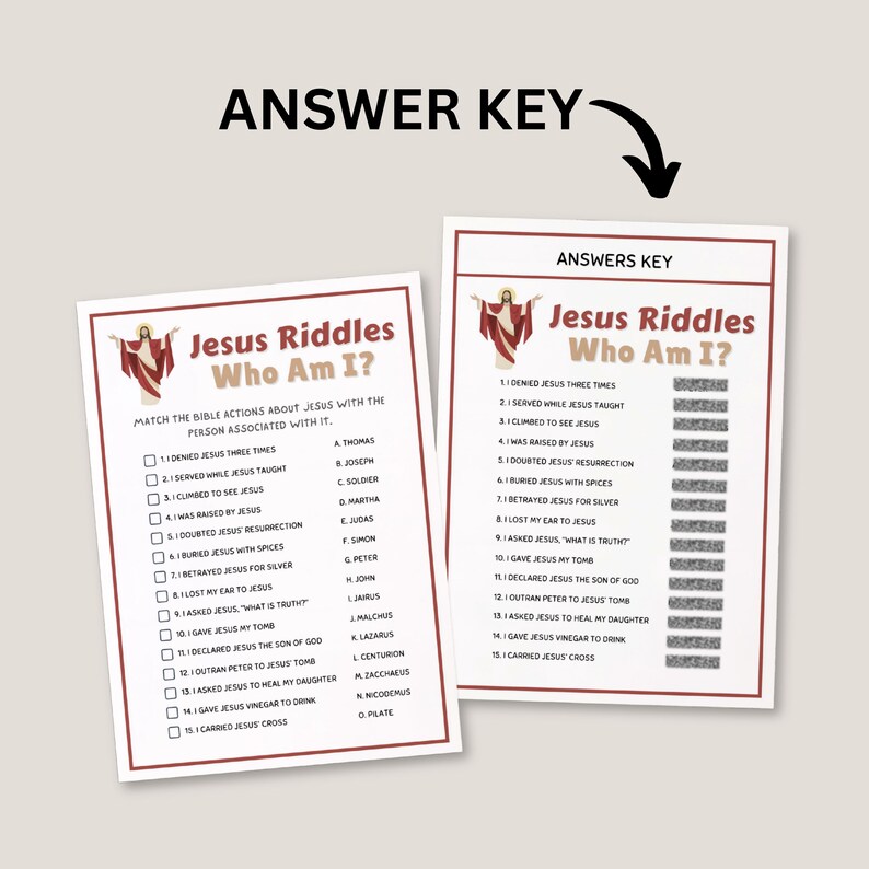 Bible Games for Kids Adults | Jesus Riddles “who Am I?” | Bible Party ...