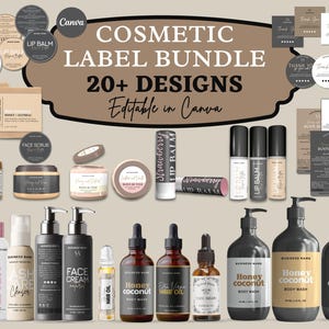 Editable Cosmetic Label Templates | Custom Stylish Body Product Label | Custom Jar Labels for Cosmetic Products