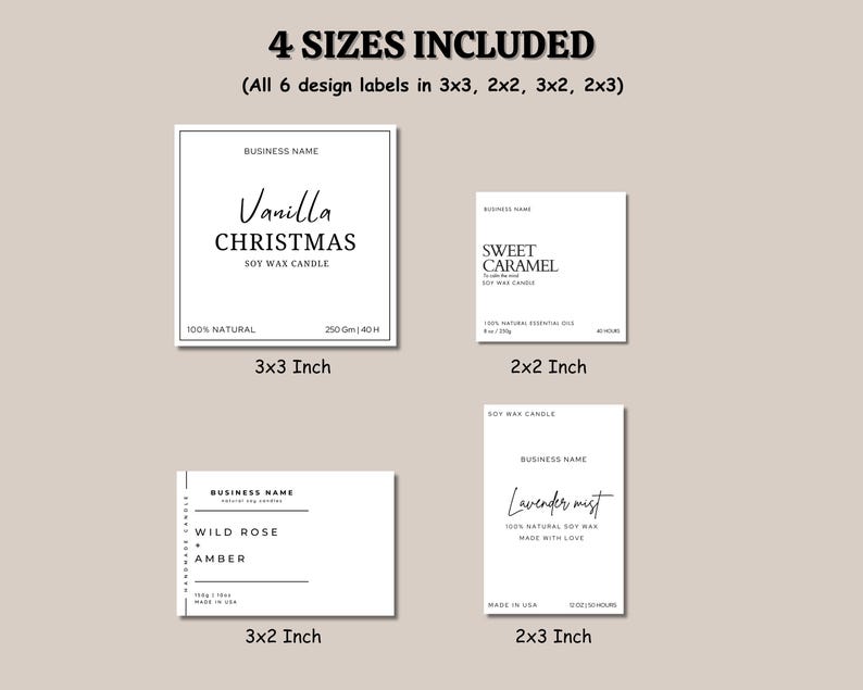 custom candle labels,candle business,candle branding,candle packaging,candle label,business bundle,product label,minimalistic label,canva label template,Candle Care Card,Care Instructions,personalized labels,label design