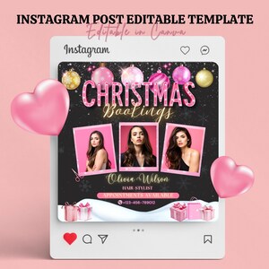 Christmas Book Now Flyer – December Appointment Booking Flyer, DIY Winter Season Flyer, Beauty, Hair, Nails Boutique Flyer Template