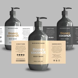 Editable Body Product Label Template | Skincare Bottle Label Design for ...