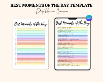 Highlight of the day Tracker - Printable Journal Page for Memories, Gratitude, and Planning, Daily Tracker