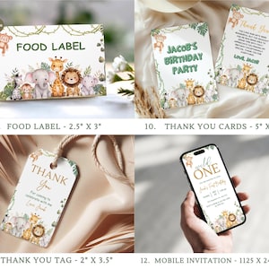 wild one bundle,safari 1st invite,jungle 1st decor,wild one invite,1st bday template,birthday bundle,diy birthday set,wild one decor,safari party kit,jungle invite,baby 1st birthday,editable invite,first birthday set