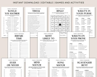 Printable Family Reunion Games – Fun Family Party Icebreaker Activities for Adults & Kids | Instant Download Family Bingo | DIY Family Game