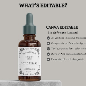 Minimal Dropper Bottle Label Template | Tincture, Essential Oil, and ...