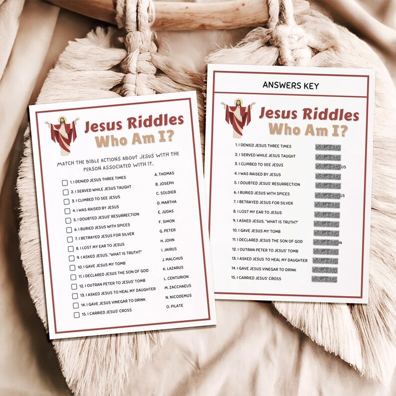 Bible Games for Kids Adults | Jesus Riddles “who Am I?” | Bible Party ...