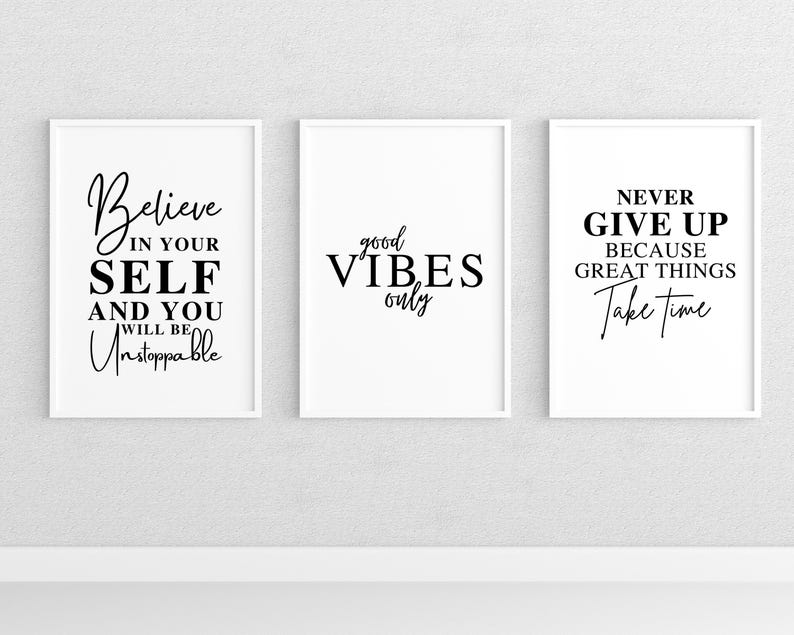 Set of 6 PRINTABLES,Downloadable Prints,Motivational Posters,Motivation Wall Art,Office Decor for,Women Inspirational,Work Quotes Modern,Home Office Desk,Self Employed Gifts,Dream Make It Happen,Inspiration Bundle,Entrepreneur Men,Never Give Up