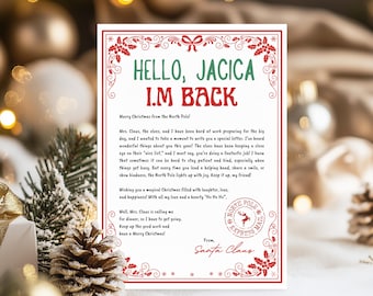 Editable Elf I’m Back Letter | Elf Arrival Letter Printable | Elf Return Letter | Christmas Elf Welcome Back Note for Kids |Instant Download