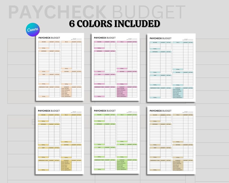 Paycheck Budget Planner Printable, Expense Tracker (PDF Download) - Etsy