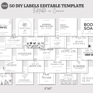 Modèles imprimables d'étiquettes de produits DIY | Modèles personnalisables et modifiables pour les petites entreprises