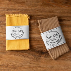 Dish Rag Label Printable Dishcloth Wrap Label | Editable PDF Template for Packaging ...